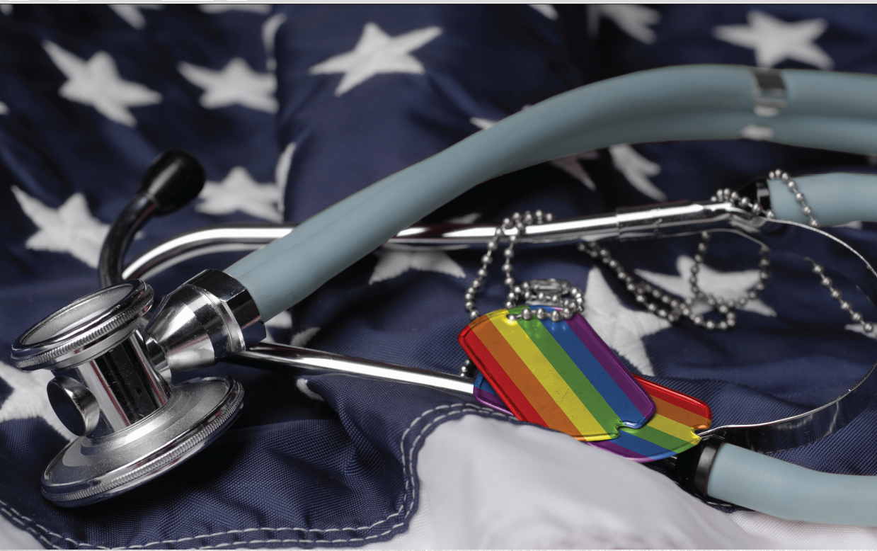VA LGBT flag with stethoscope